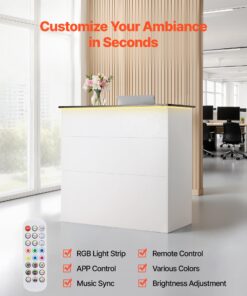 White Front Counter with 3 Drawers