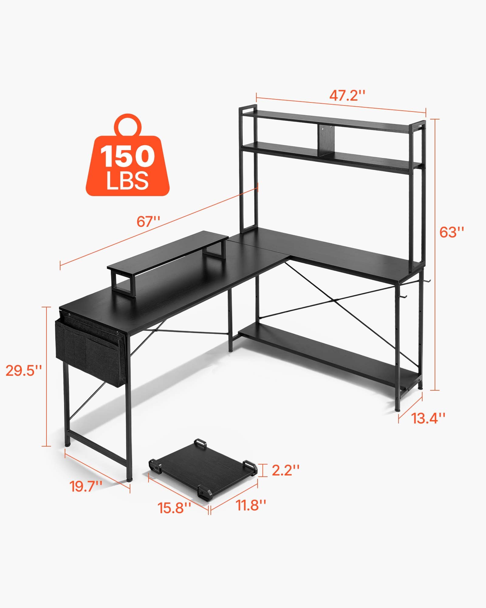 Shelves & CPU Stand for Home Office