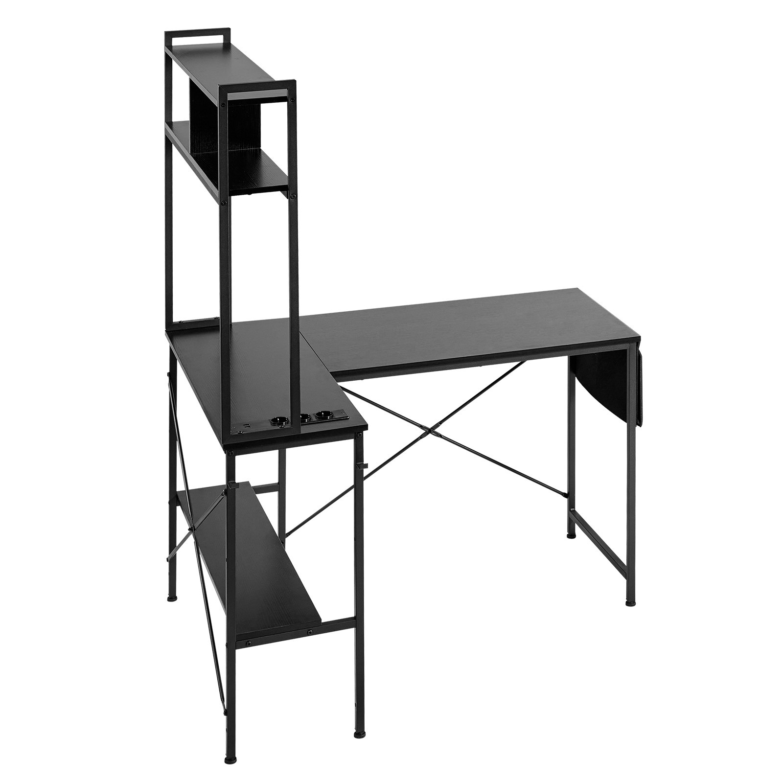 VEVOR 1.2 m Reversible L-Shaped Gaming Desk with RGB LED, Power Outlets, Monitor Stand, Shelves & CPU Stand for Home Office - Зображення 11