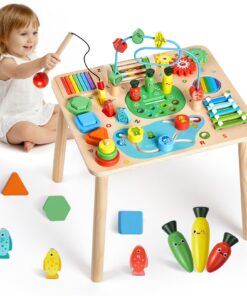 VEVOR 13-in-1 Montessori Wooden Activity Table for Toddlers 6+ Months