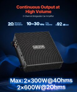 2 x 300W/4Ω 2 x 600W/2Ω