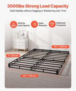 Heavy Duty Metal Bed Base 1587 kg Capacity with Washable Fabric Cover