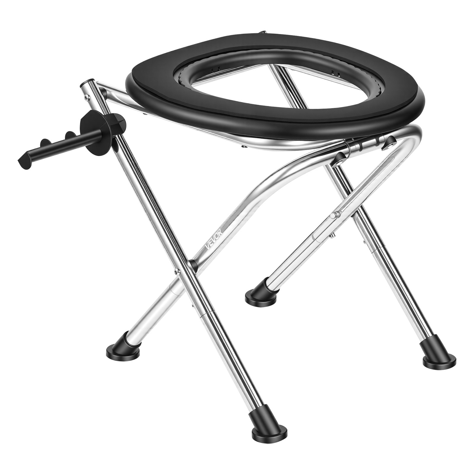 VEVOR Portable Camping Toilet 160 kg, Foldable Stainless Steel Travel Toilet with Soft Seat & Trash Bags for RV, Truck, Outdoor Use - Зображення 12