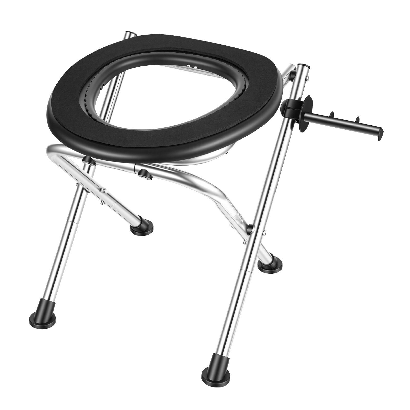 VEVOR Portable Camping Toilet 160 kg, Foldable Stainless Steel Travel Toilet with Soft Seat & Trash Bags for RV, Truck, Outdoor Use - Зображення 9