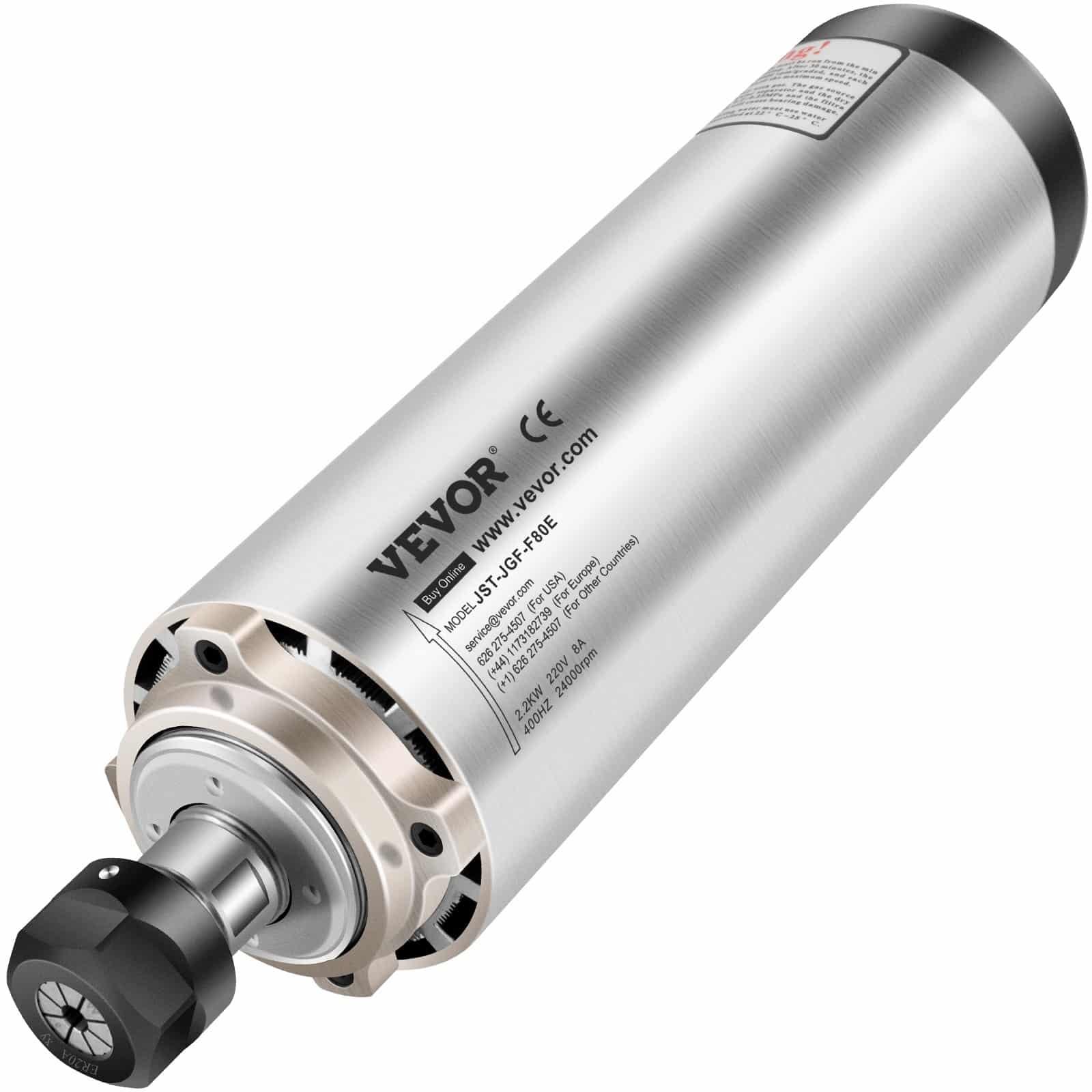 VEVOR 2.2KW 220V Air-Cooled ER20 CNC Spindle Motor for Engraving & Milling, φ8x29.9cm, 24000RPM, 4 Bearings - Image 11