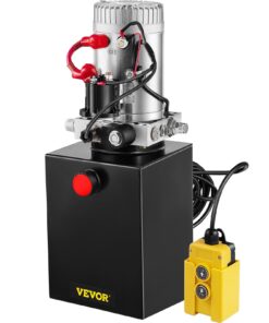 VEVOR 6L 12V DC Single-Acting Hydraulic Power Unit, 3200 PSI, 6-Port Pump with Remote for Dump Trailers & Lifting Systems