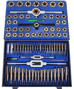 Набор VEVOR из 86 метчиков и плашек – вольфрамовая сталь, титановое покрытие, метрические размеры M3–M38, регулируемый ключ