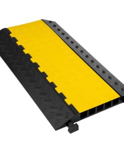 VEVOR 5-Channel Heavy Duty Rubber Cable Protector Ramp – 88.9x50.8x5 cm, 29937 kg Load, Driveway Cord Cover Speed Bump
