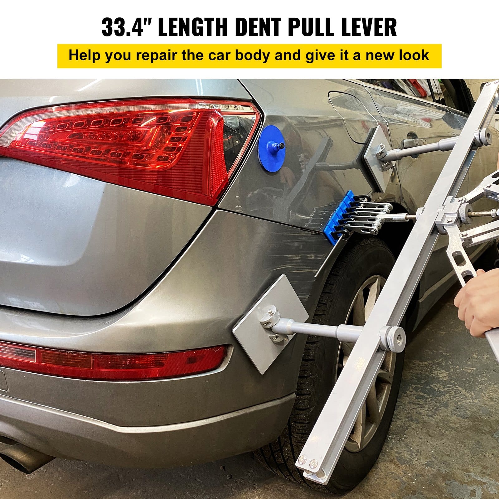 VEVOR 85cm Car Dent Puller Lever Kit with 6 Claw Hooks, Paintless Auto Body Dent Removal Tool for Hail Damage & Door Dings — изображение 2