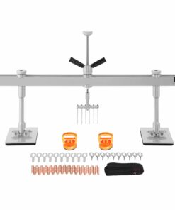 VEVOR 85cm Car Dent Puller Lever Kit with 6 Claw Hooks, Paintless Auto Body Dent Removal Tool for Hail Damage & Door Dings