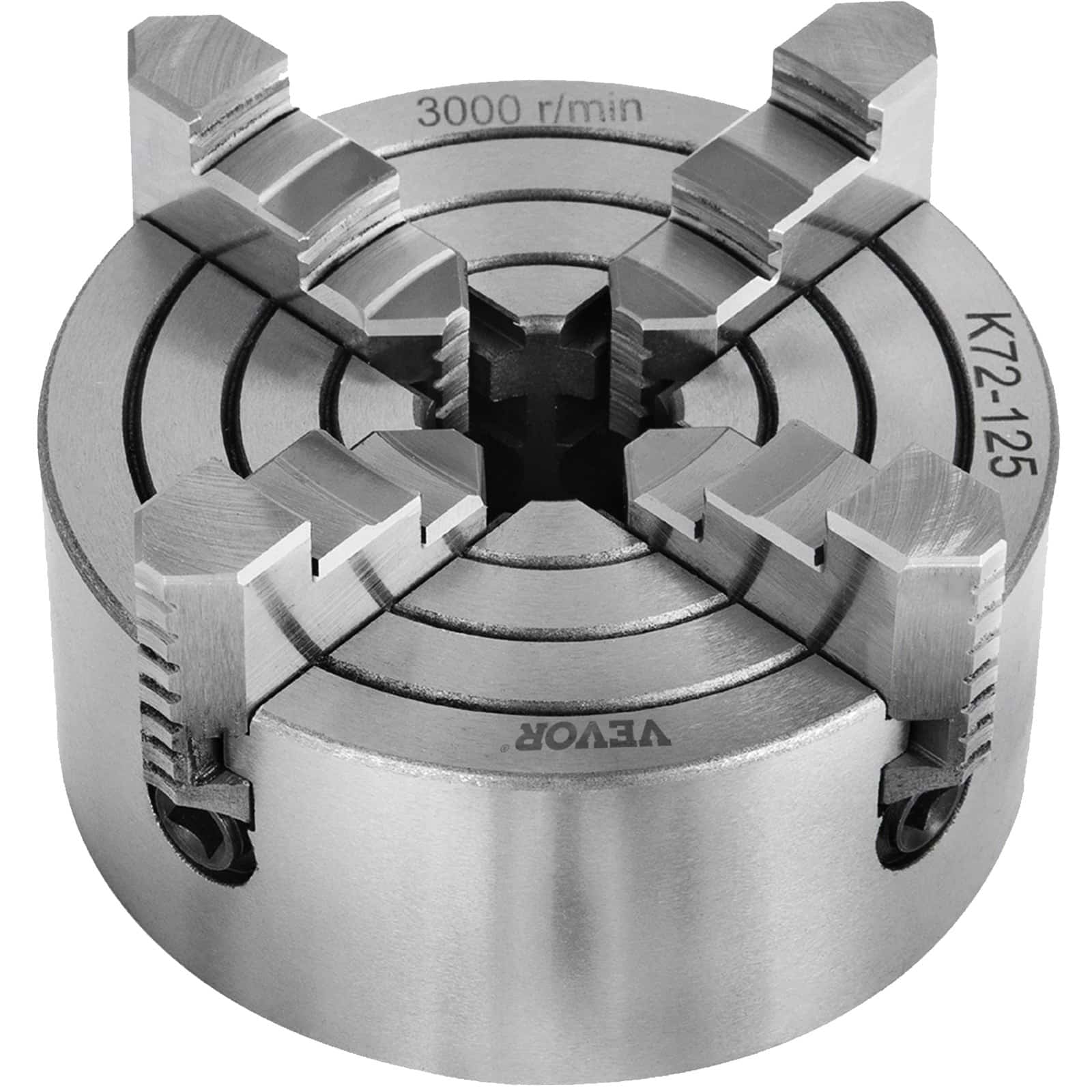 VEVOR K72-125 125mm 4-Jaw Independent Lathe Chuck with Reversible Jaws for Mini Metal Lathe, High Precision Cast Iron Body — attēls 12