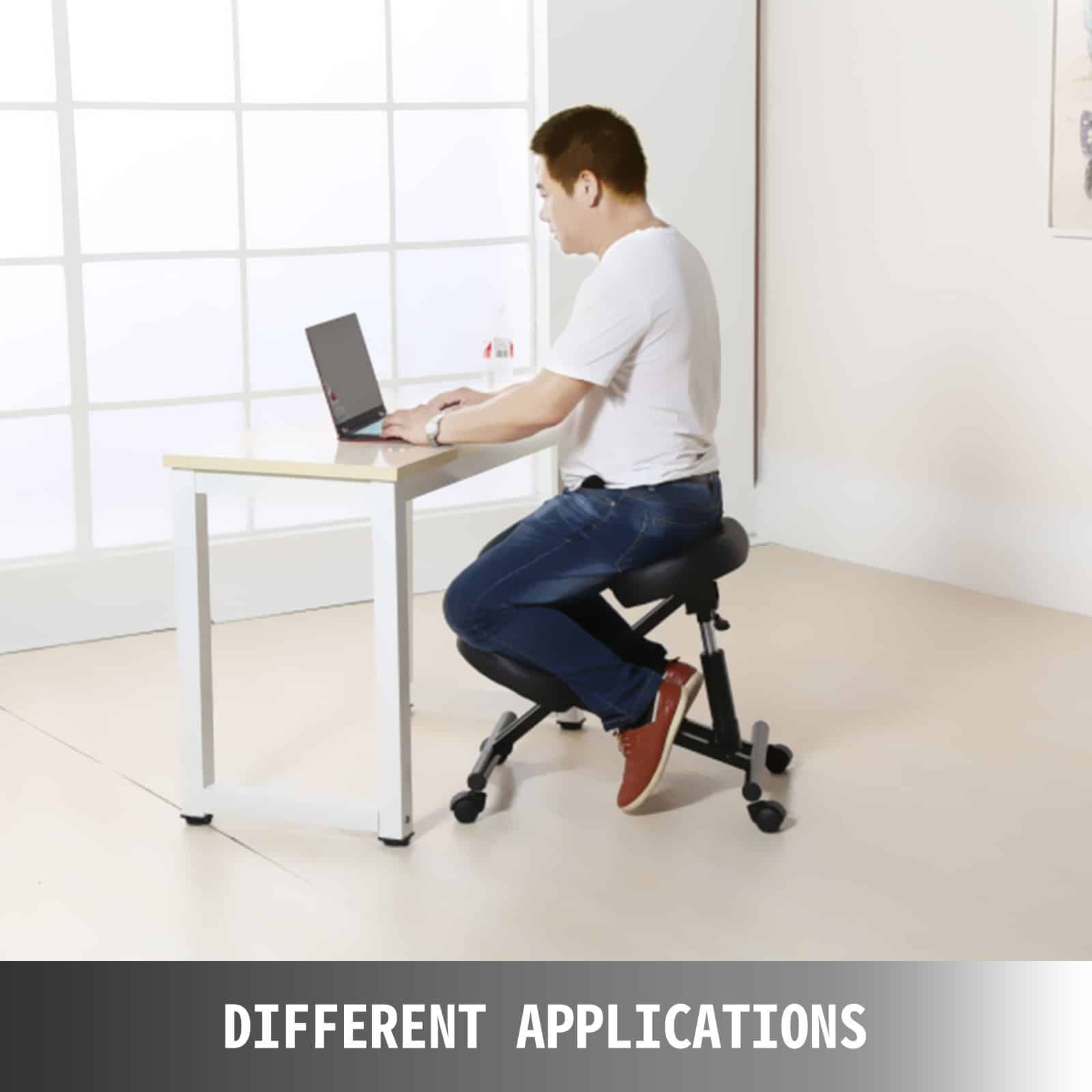 VEVOR Ergonomic Kneeling Chair - Adjustable Posture Stool with 113 kg Load Capacity, Rolling Wheels, for Home & Office — изображение 7