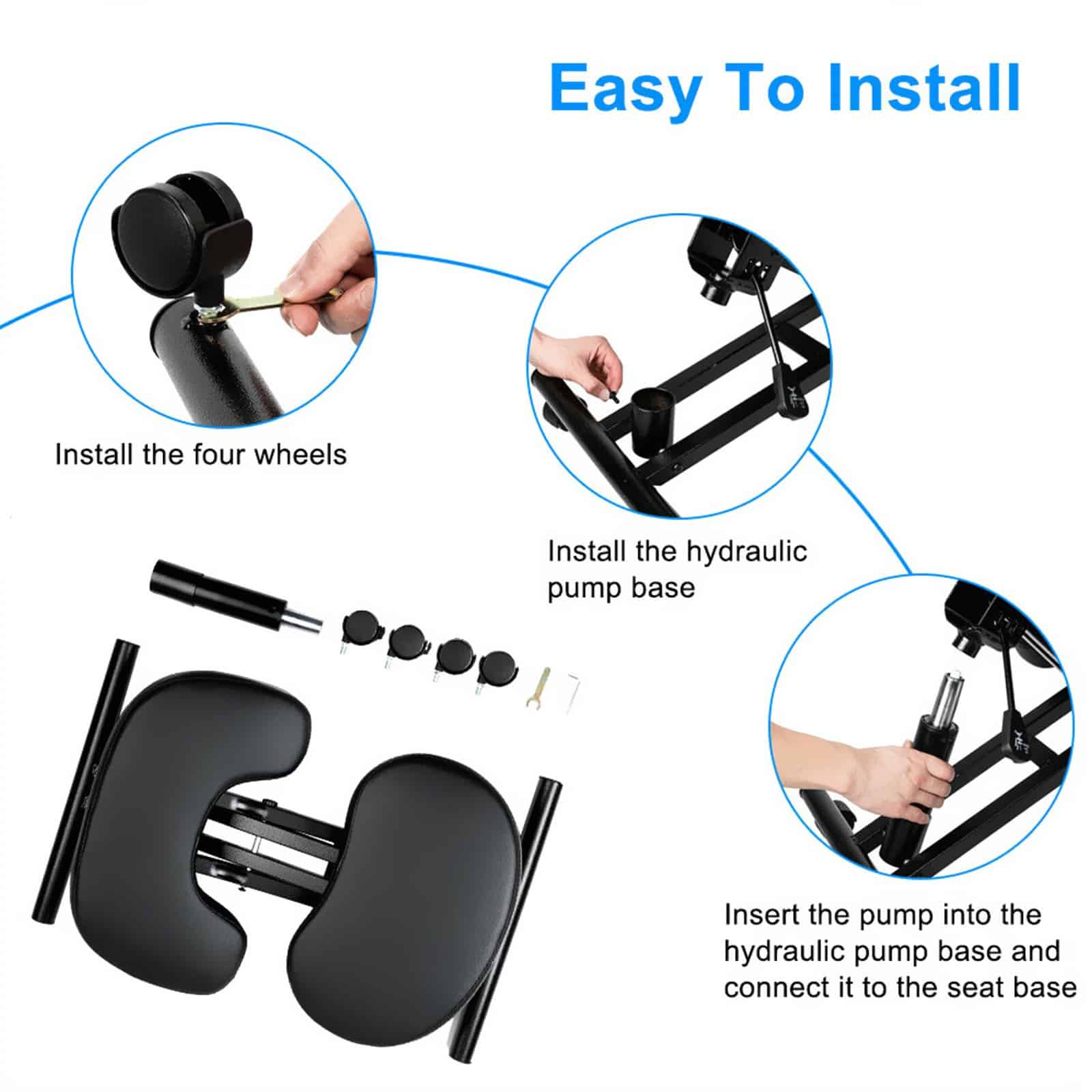 VEVOR Ergonomic Kneeling Chair - Adjustable Posture Stool with 113 kg Load Capacity, Rolling Wheels, for Home & Office — изображение 9