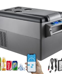 VEVOR 35L Portable Car Refrigerator Freezer with Compressor, Bluetooth & Battery Protection -12/24V for Travel, RV, Camping