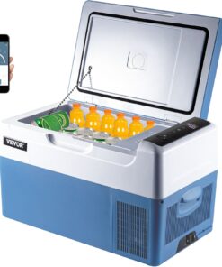 VEVOR 22L Portable Car Refrigerator Freezer, 12/24V DC & 120/240V AC, -20°C to 20°C, for Travel, Camping, RV, Boat, Home Use