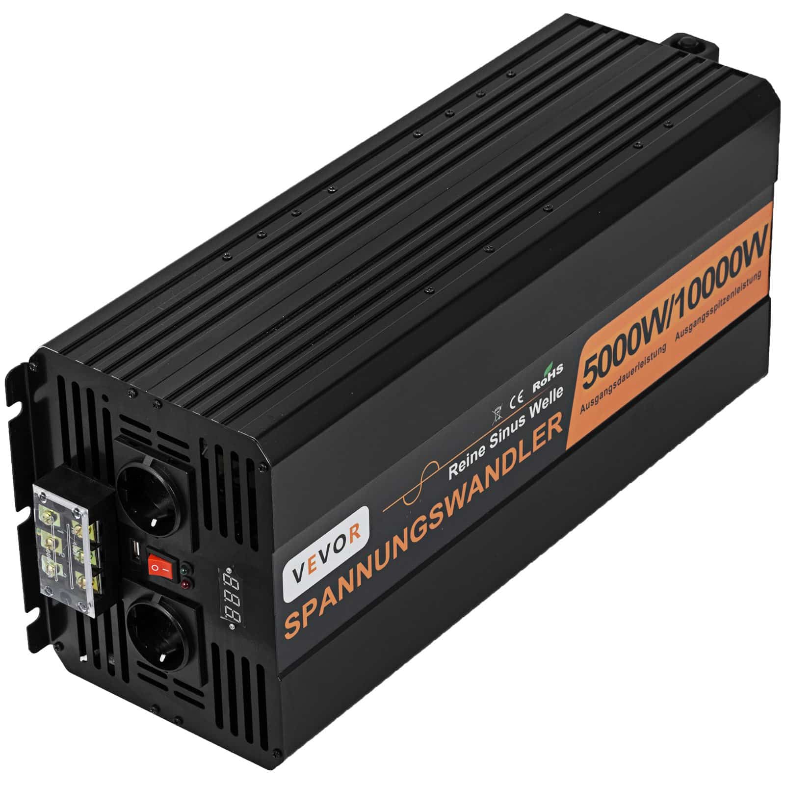 VEVOR 5000W Pure Sine Wave Inverter 24V DC to 230V AC with Remote, USB, Fuses - 10000W Peak for Home, Car, Solar Backup - Зображення 12