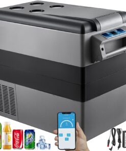 VEVOR 55Л Портативный Автохолодильник-Морозильник, 12/24В Компрессорный, Bluetooth, LED, для Путешествий, Кемпинга, RV, Лодки, Дома