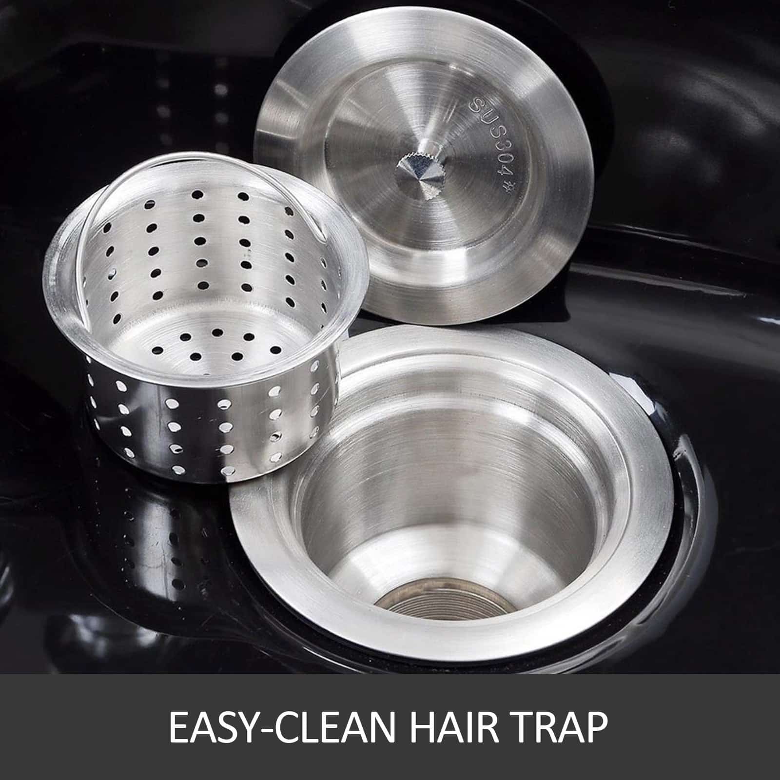 VEVOR Black ABS Shampoo Bowl with Vacuum Breaker & Adjustable Neck Rest – Wall-Mount Sink for Salon, Spa & Home Use — изображение 5