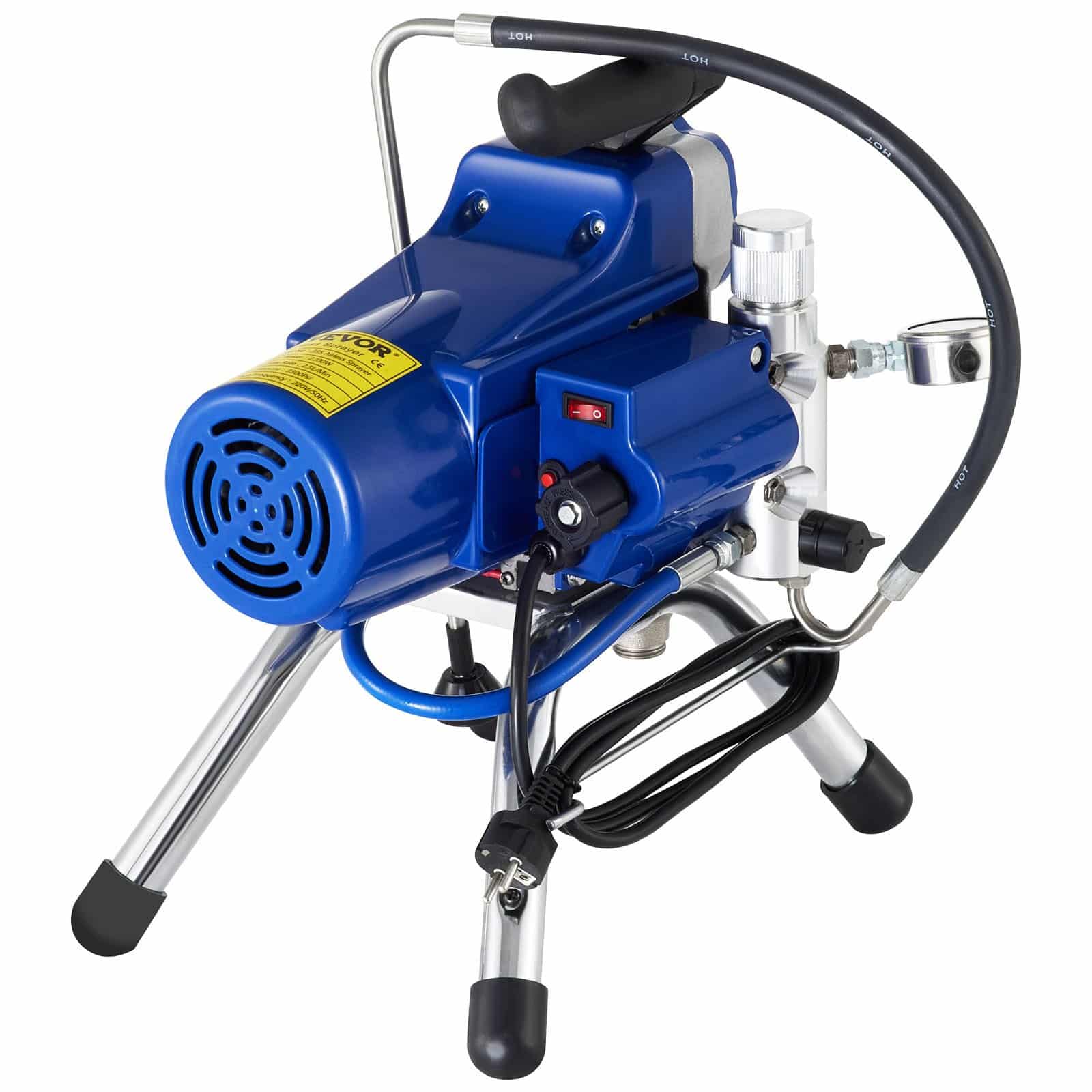 VEVOR 2200W Airless Paint Sprayer, 220V High-Pressure Wall Spray Gun with 15m Hose, 2.5L/min Flow, 3300PSI, Brushless Motor - Зображення 10