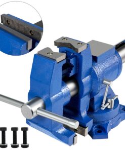 VEVOR 152mm Multipurpose Bench Vise with 360° Swivel Base, Heavy-Duty Iron, Multi-Jaw Clamp for Industrial & Home Use