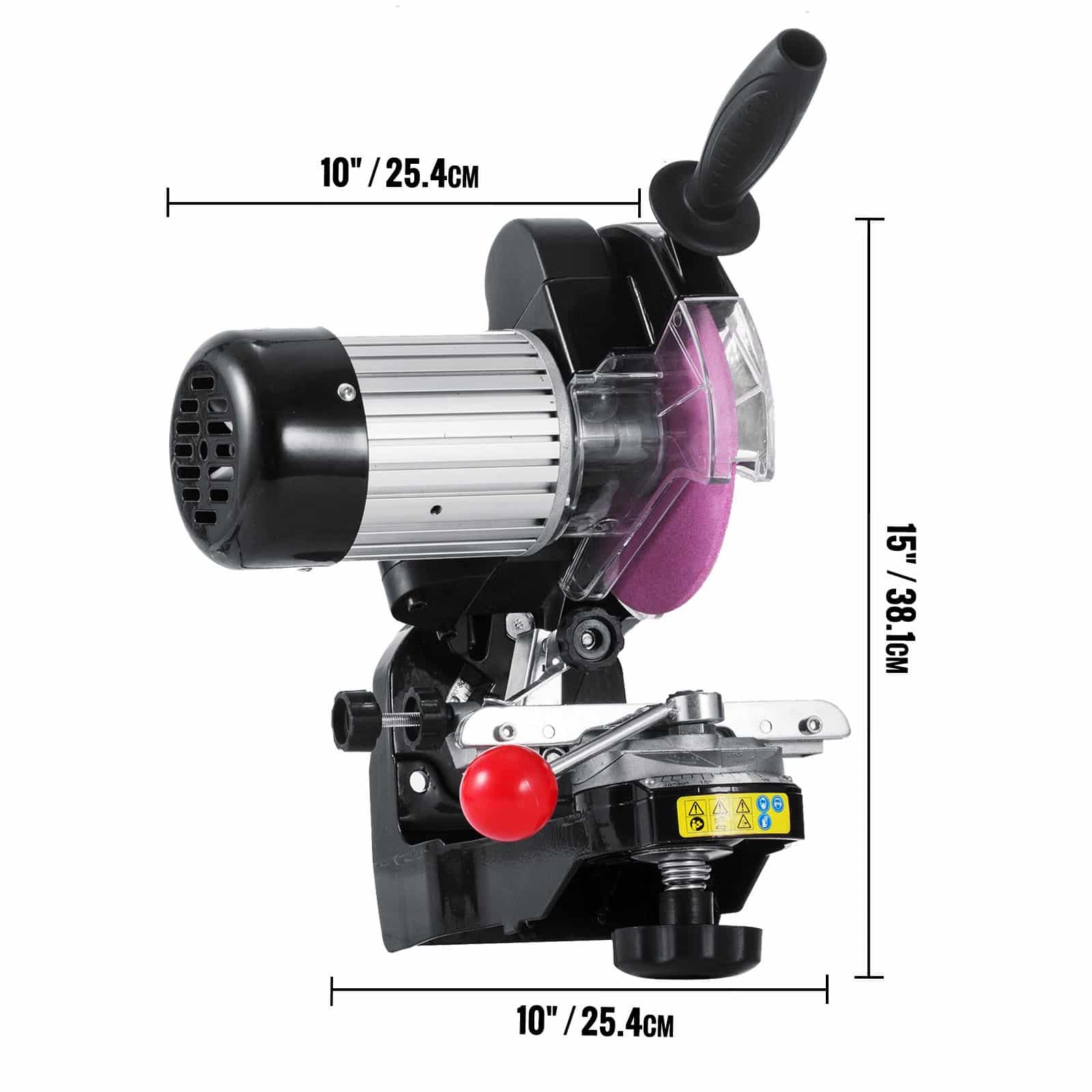 VEVOR 230V Electric Chainsaw Sharpener, 230W Bench Grinder with 145mm Wheel & 3000 RPM Induction Motor for Chain Blades — Attēls 8