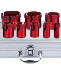 Набор алмазных сверл VEVOR 20–68 мм – 8 шт. коронок для сверления плитки, керамики, мрамора, фарфора с кейсом