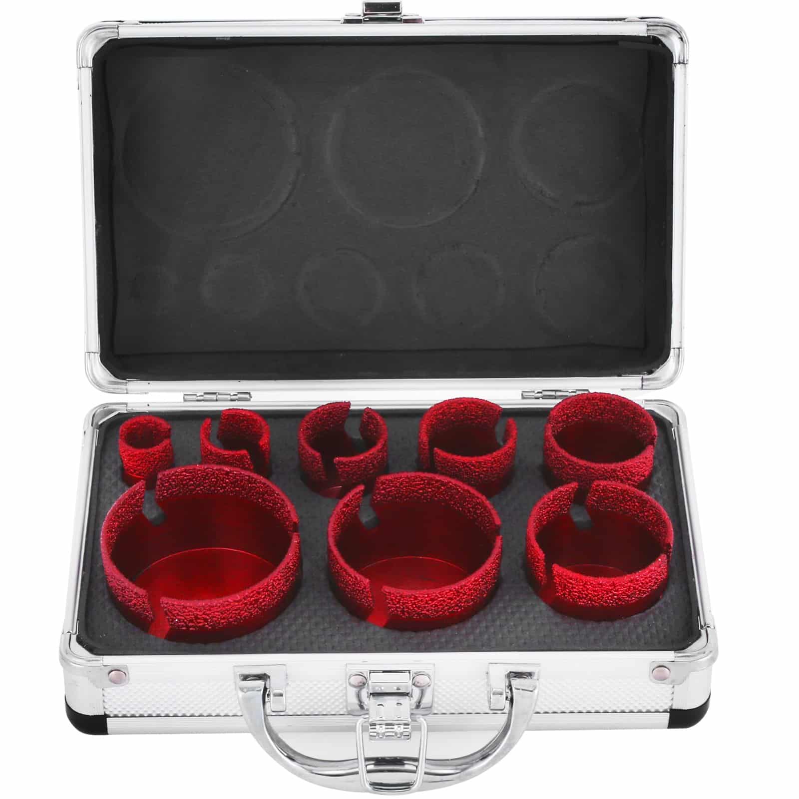 VEVOR Diamond Drill Bit Set 20–68mm – 8pcs Hole Saw Core Bits for Tile, Ceramic, Marble, Porcelain Cutting with Storage Case – Paveikslėlis 9