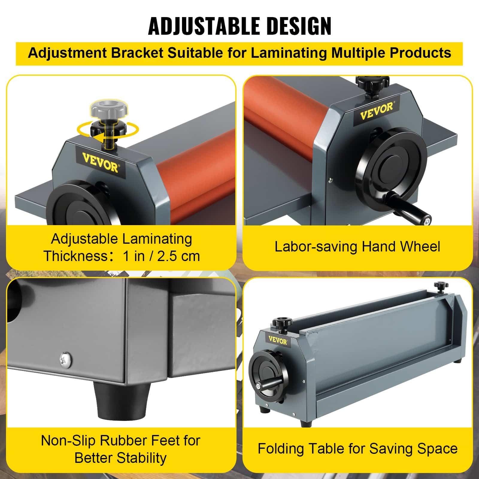 VEVOR 1000mm Manual Cold Roll Laminator – Heavy-Duty Vinyl & Photo Laminating Machine for Posters, Covers & Artworks - Image 5