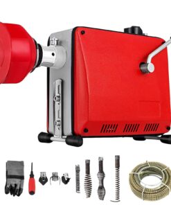 Электрический сливной шнек VEVOR 220V 390W с 7 резаками, 20 (100 мм) Очиститель труб для канализации, ванны, ванной комнаты и напольных дренажей