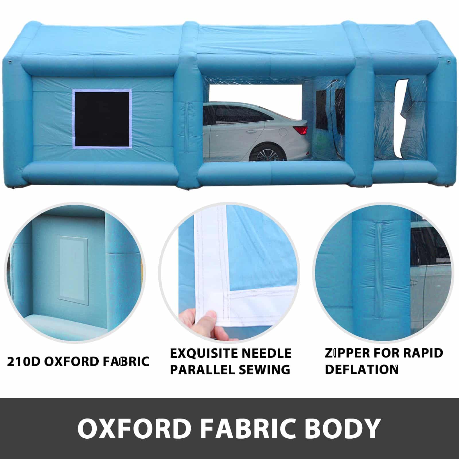 VEVOR Inflatable Paint Booth Tent 6x3x2.5m with 2 Blowers, 210D Oxford Fabric, Durable Car Spray Workstation - Зображення 2