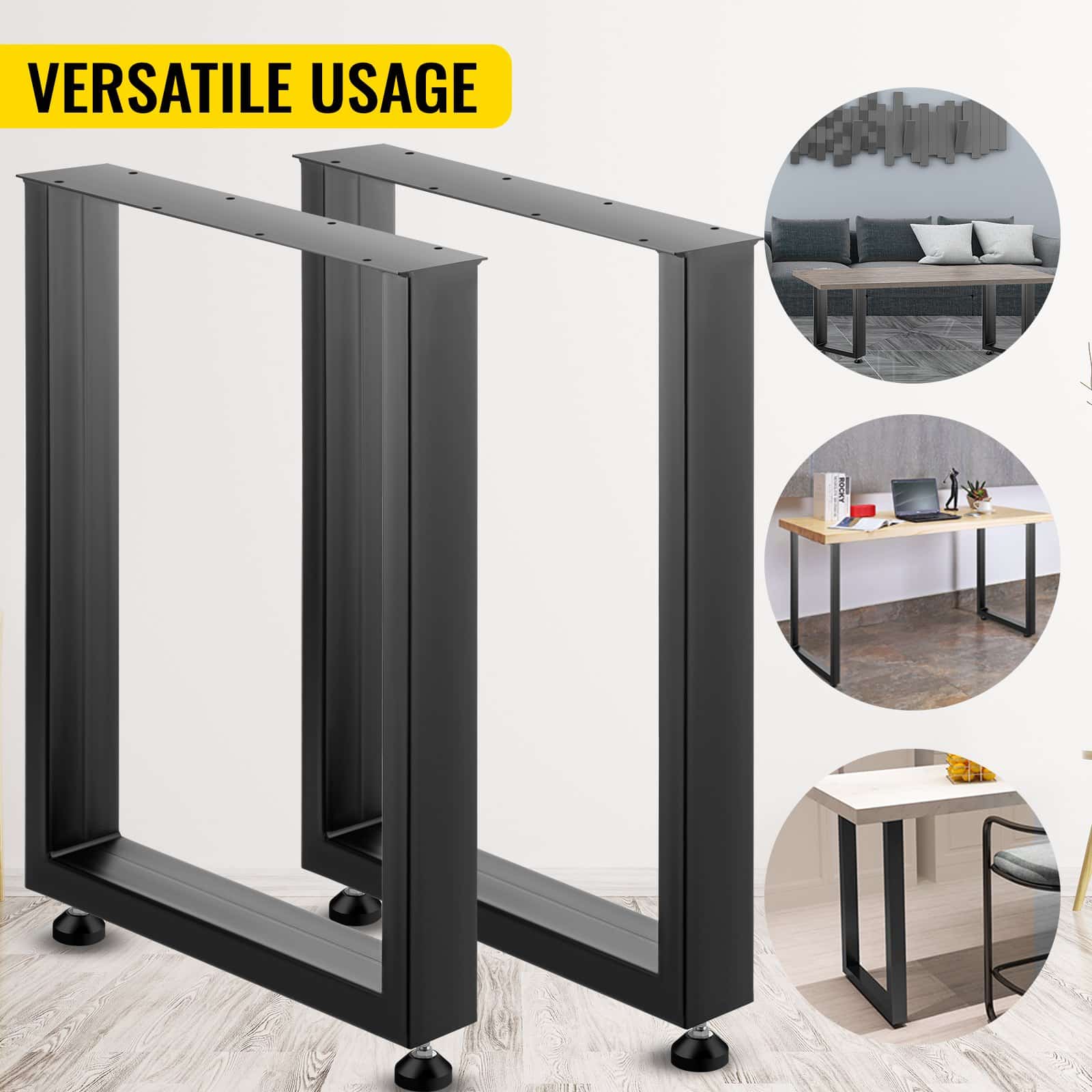 VEVOR Black Steel Table Legs Set of 2 – 72x60 cm Heavy-Duty Industrial Metal Legs for DIY Dining, Office, or Bench Furniture — изображение 7