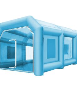 VEVOR Надувний Фарбувальний Намет 792.5x396.2x304.8 см з 2 Повітродувками, Тканина 210D Oxford, Прозорі Вікна з ПВХ