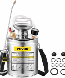 Ручной распылитель давления из нержавеющей стали VEVOR 4L с регулируемой насадкой для садоводства, очистки и дезинфекции