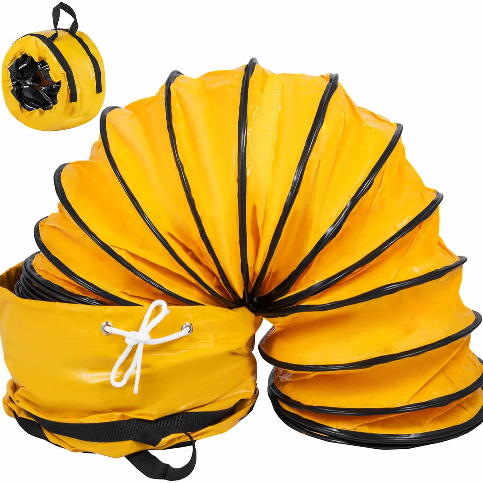 VEVOR 8m elastīga PVC ventilācijas šļūtene, Ø30,5cm, ar glabāšanas somu – Ugunsdroša rūpnieciskiem darbiem