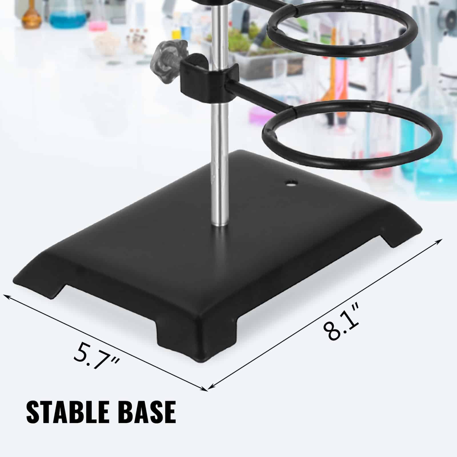 VEVOR 60cm Laboratory Support Stand Set with Clamps and Hoops, Stainless Steel & Cast Iron for Chemistry & Physics Experiments - Зображення 3