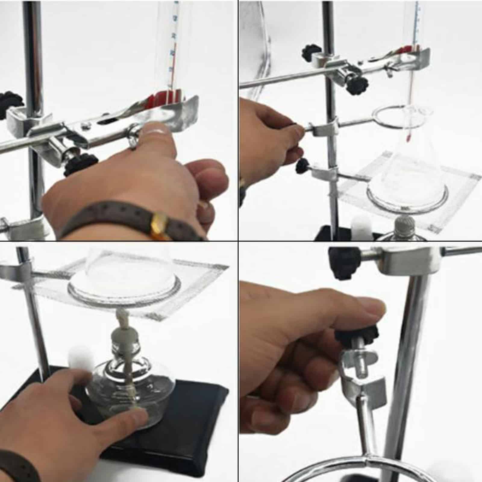 VEVOR 60cm Laboratory Support Stand Set with Clamps and Hoops, Stainless Steel & Cast Iron for Chemistry & Physics Experiments - Зображення 6