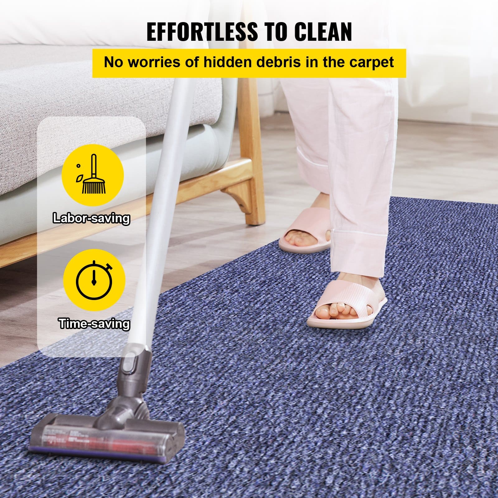 VEVOR 4x1.8m Waterproof Outdoor/Indoor Marine Carpet Rug, Anti-Slip, Mold-Resistant, for Patio, Porch, Deck, Garage - Blue - Image 6