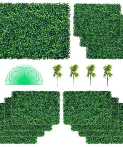 VEVOR 12 шт. искусственные панели из самшита 60x40см, УФ-устойчивая трава для забора и декора, для дома и улицы