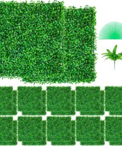 VEVOR 24 шт. 25x25 см искусственные панели из самшита, устойчивые к УФ, зелёная изгородь для декора и уединения внутри/снаружи