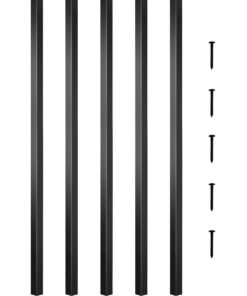 VEVOR комплект из 101 алюминиевого балясина 66x1.9 см, квадратные черные перила со винтами для деревянных/композитных террас