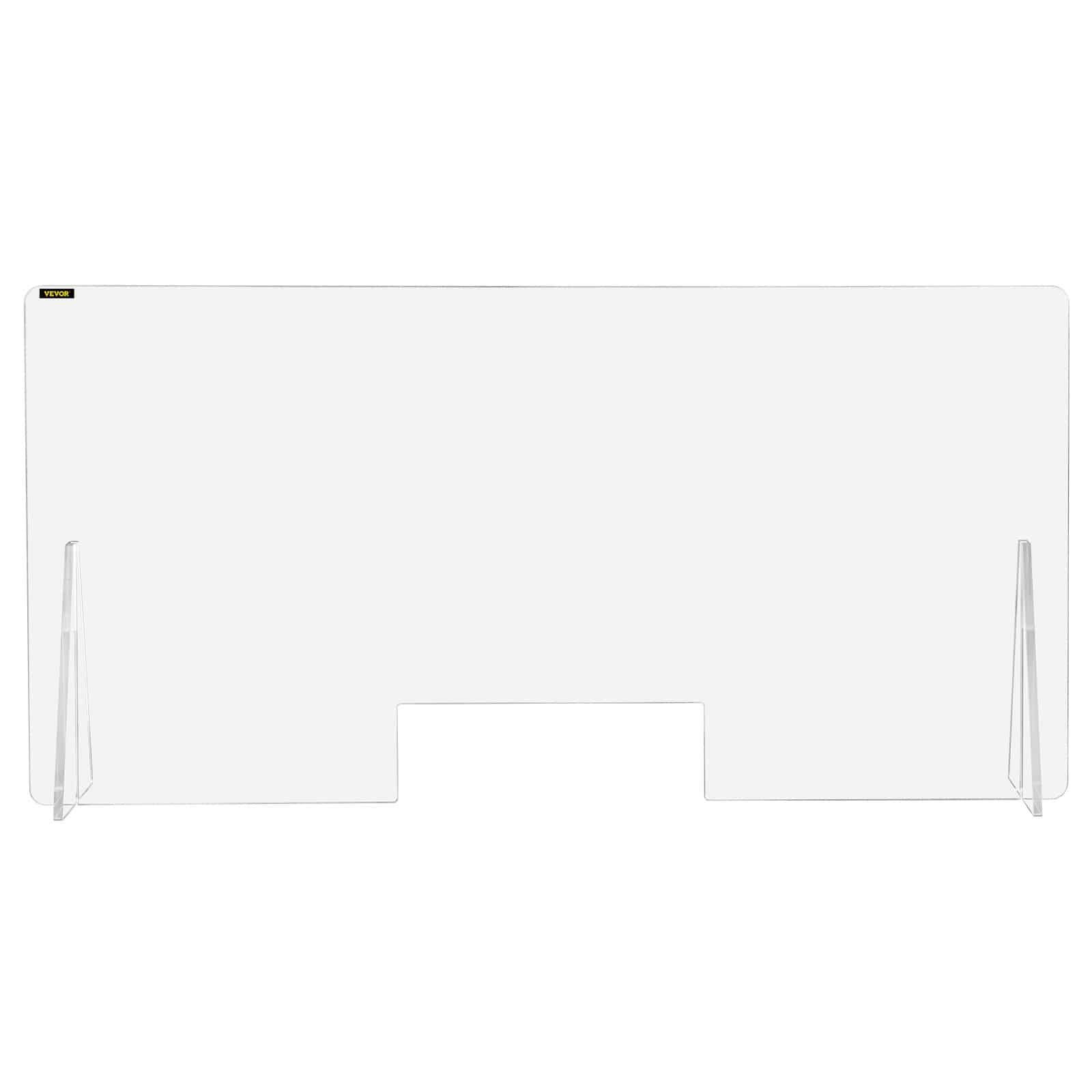 VEVOR Acrylic Sneeze Guard 60x120 cm with Transaction Window – Desk Shield for Counter, Bank, Restaurant, Office Protection - Image 9