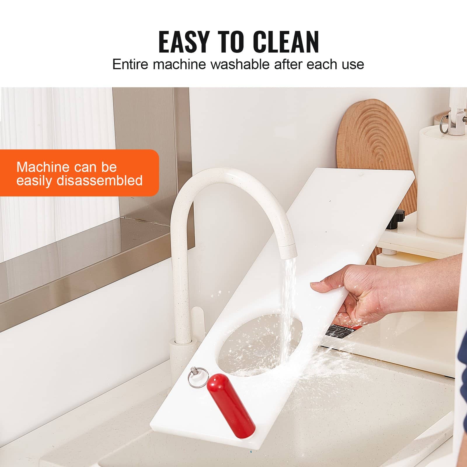 VEVOR Manual Burger Patty Maker 130mm, Food-Grade PE Hamburger Press with 1.5KG Hopper, Commercial Meat Forming Machine – Paveikslėlis 6