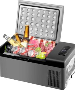 VEVOR 15L Portable Car Fridge Freezer, Dual Zone, -20℃~10℃, 12/24V DC & 100–240V AC, USB, Eco/Max Mode, for Home & Camping