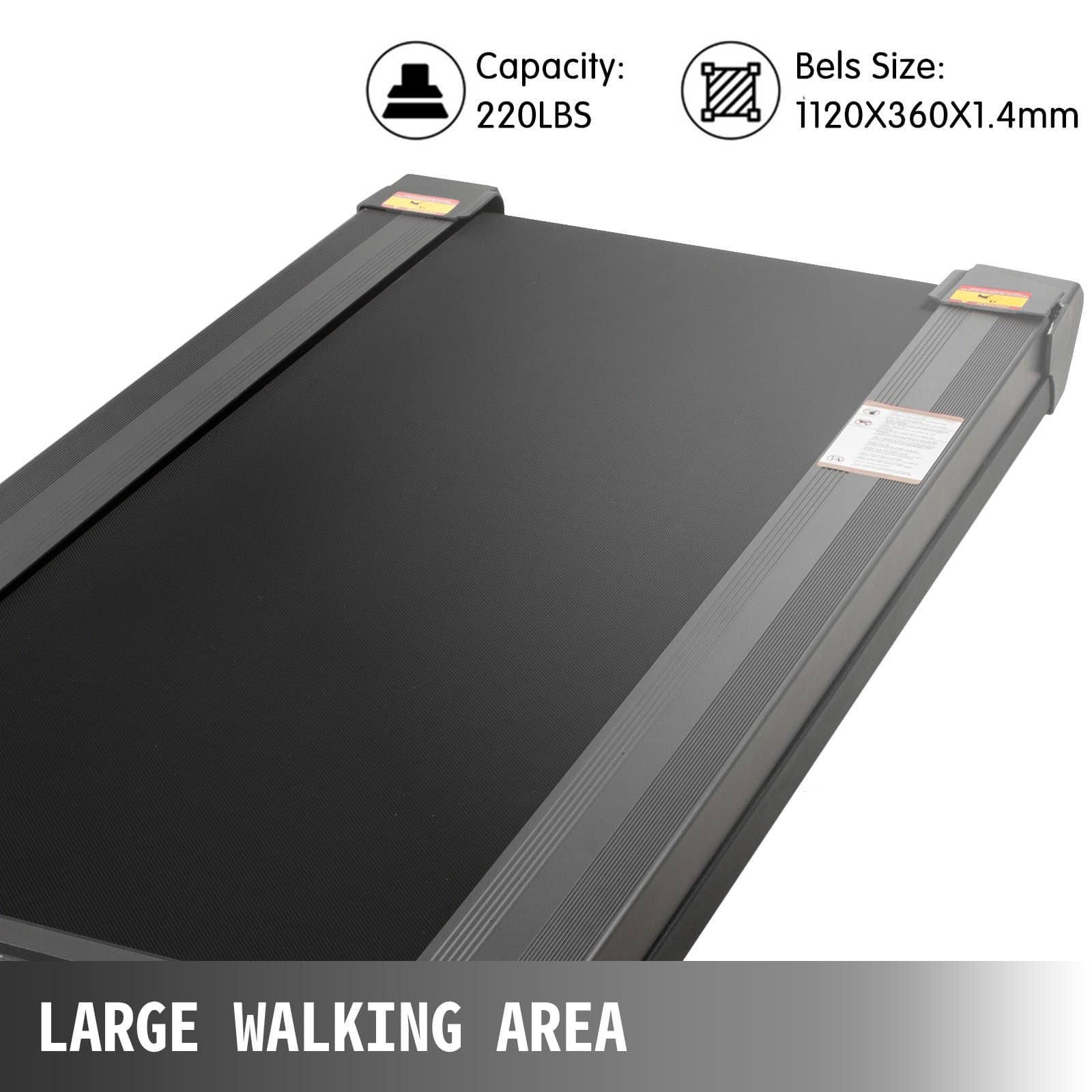 VEVOR Under Desk Treadmill 1–6 km/h, LED Display, Remote Control, Quiet Portable Walking Pad for Home Office, Gray, No Handrail — attēls 3