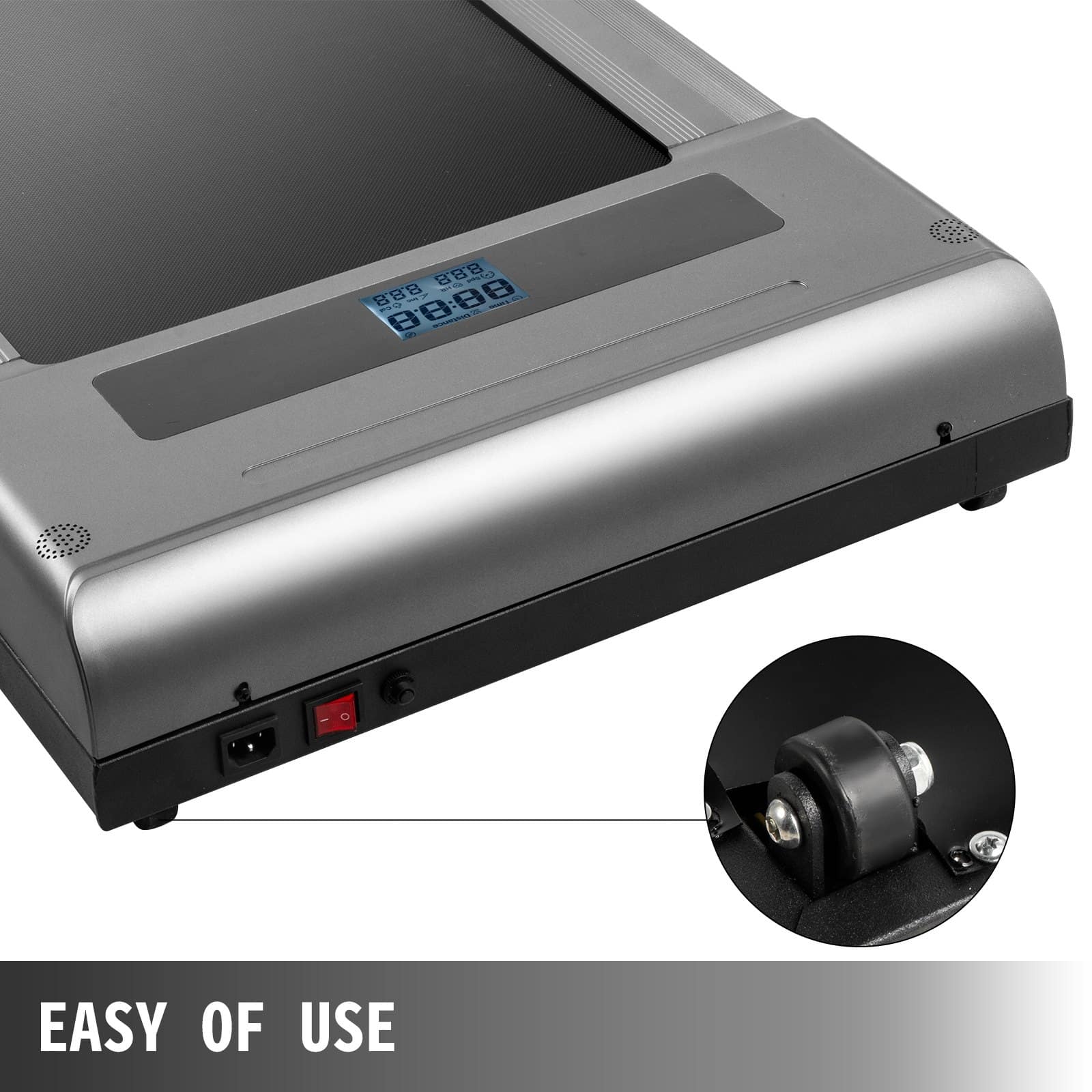 VEVOR Under Desk Treadmill 1–6 km/h, LED Display, Remote Control, Quiet Portable Walking Pad for Home Office, Gray, No Handrail — attēls 4