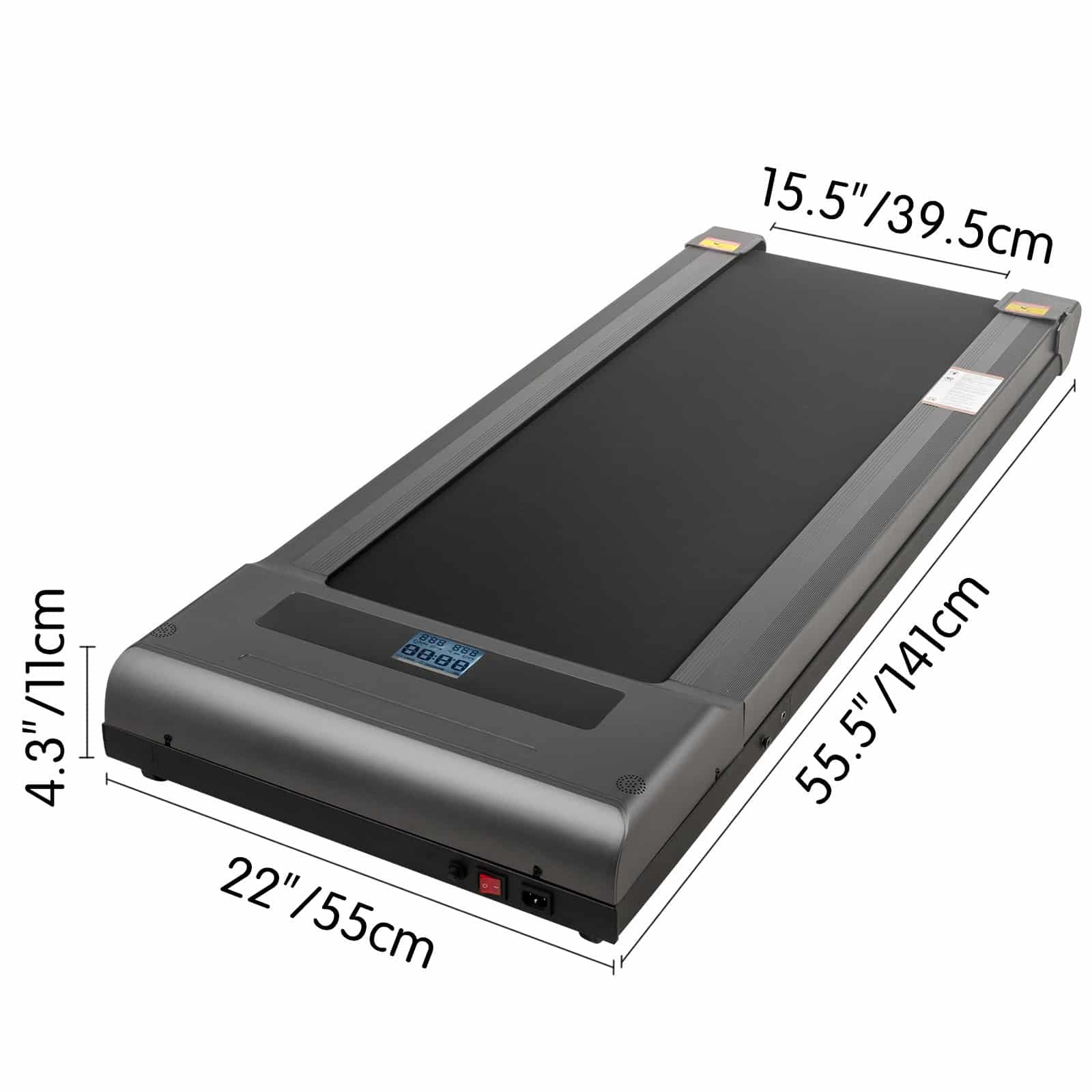 VEVOR Under Desk Treadmill 1–6 km/h, LED Display, Remote Control, Quiet Portable Walking Pad for Home Office, Gray, No Handrail — attēls 8