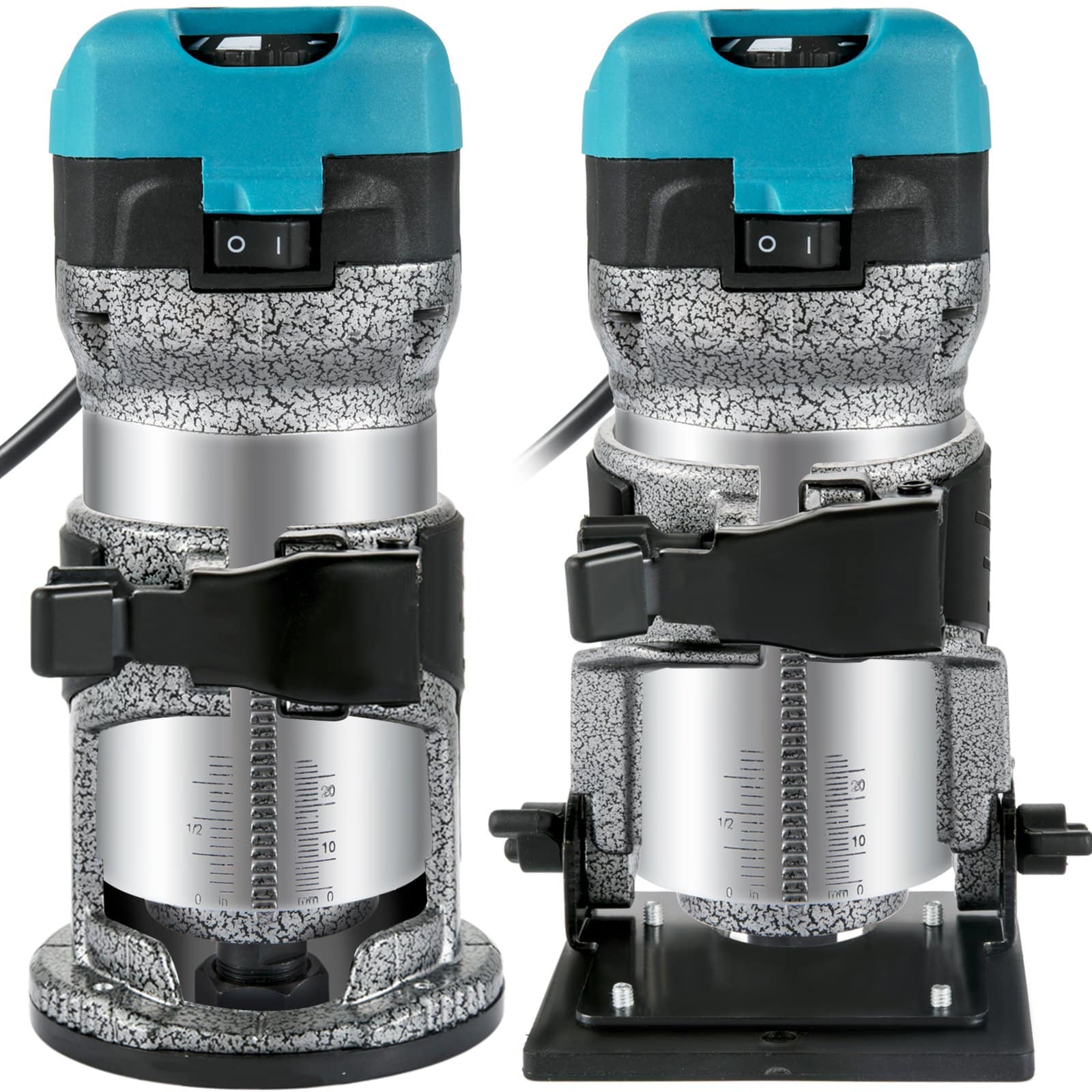 VEVOR 710W Wood Router Tool with 3 Collets, Fixed/Plunge/Tilt Base, 13000–33000 RPM, Aluminum Housing for Woodworking - Image 12