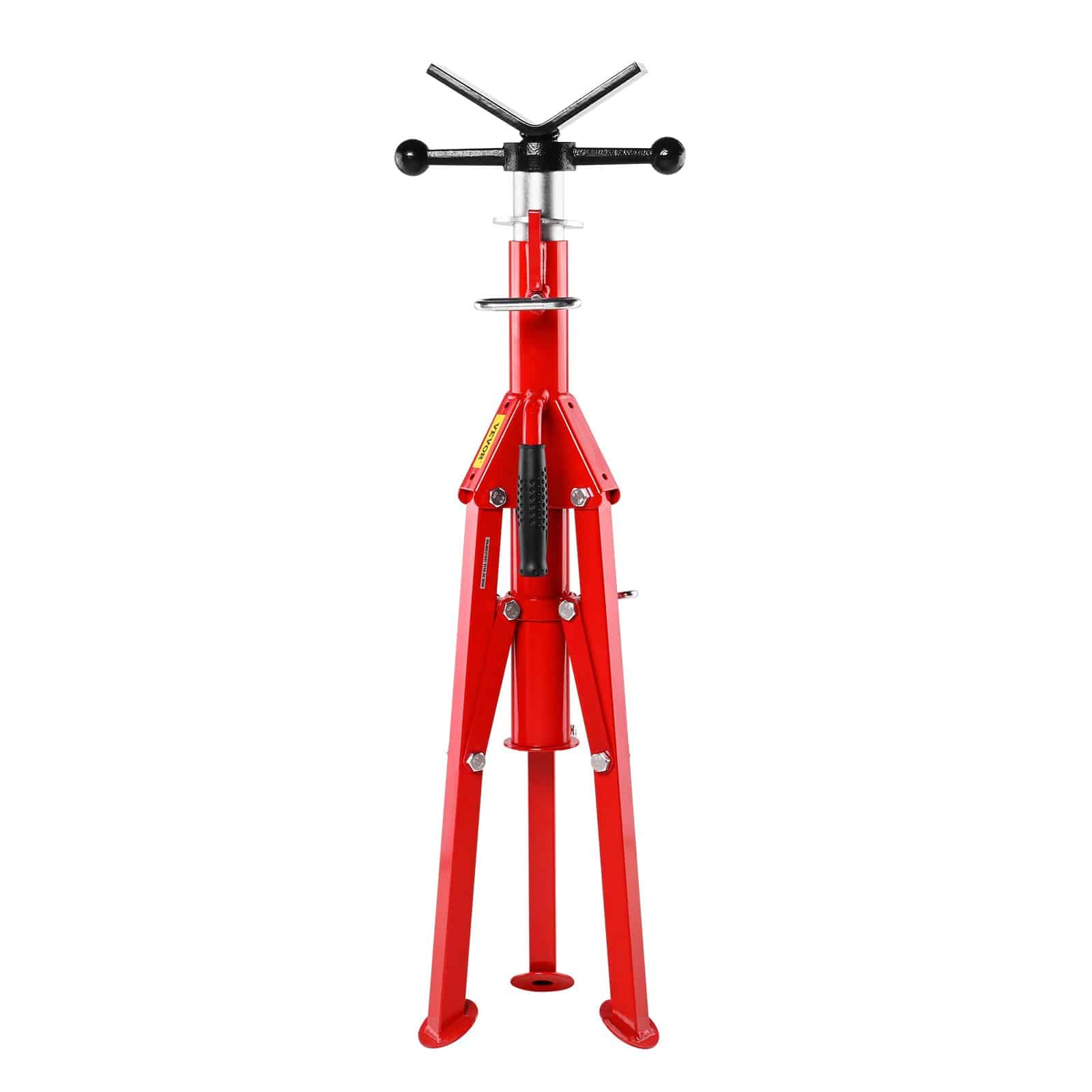 VEVOR Adjustable V-Head Pipe Stand 71–132 cm, 1134 kg Capacity, Foldable Heavy-Duty Tripod Jack for Welding & Pipe Support