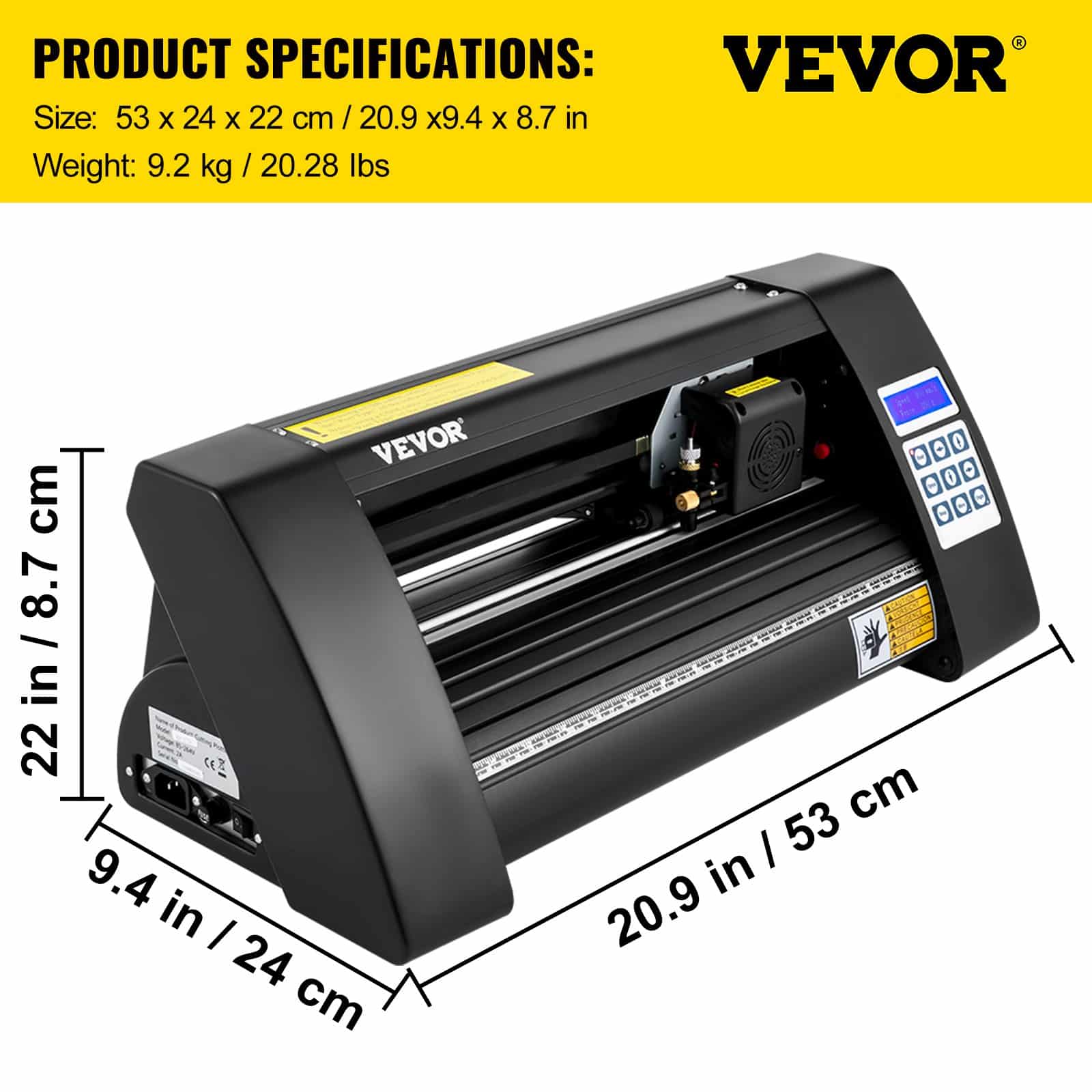 VEVOR 375mm Vinyl Cutter Plotter with LED Display & Optical Eye, Compatible with SignCut Mac/Windows for Contour Cutting — изображение 7