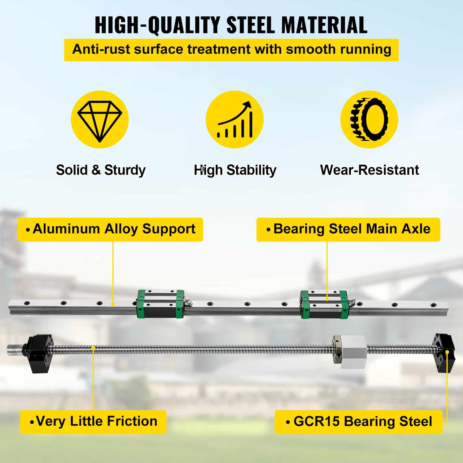 VEVOR CNC Linear Guide Kit: 2x HGR20 1000mm Rails, RM1605 Ballscrew with BF12/BK12 Supports for CNC Routers, Lathes, Mills - Image 3